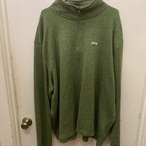 Men's Green Quarter Zip Sweater